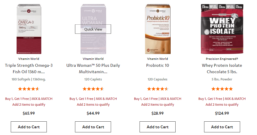 Vitamin World2018優惠碼 精選護膚美容產品、營養補劑等滿$60減$15
